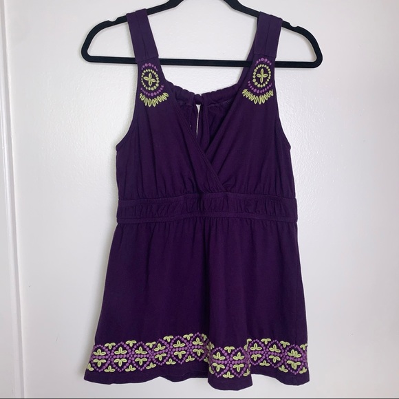 LIKE NEW! Athleta Yantra Surya Organic Embroidered Tank Top - Picture 2 of 12